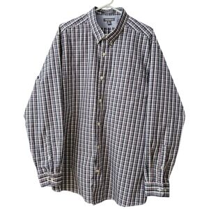 Eddie Bauer Long Sleeve Button Down Shirt Wrinkle Free Men's Size 2XL Plaid